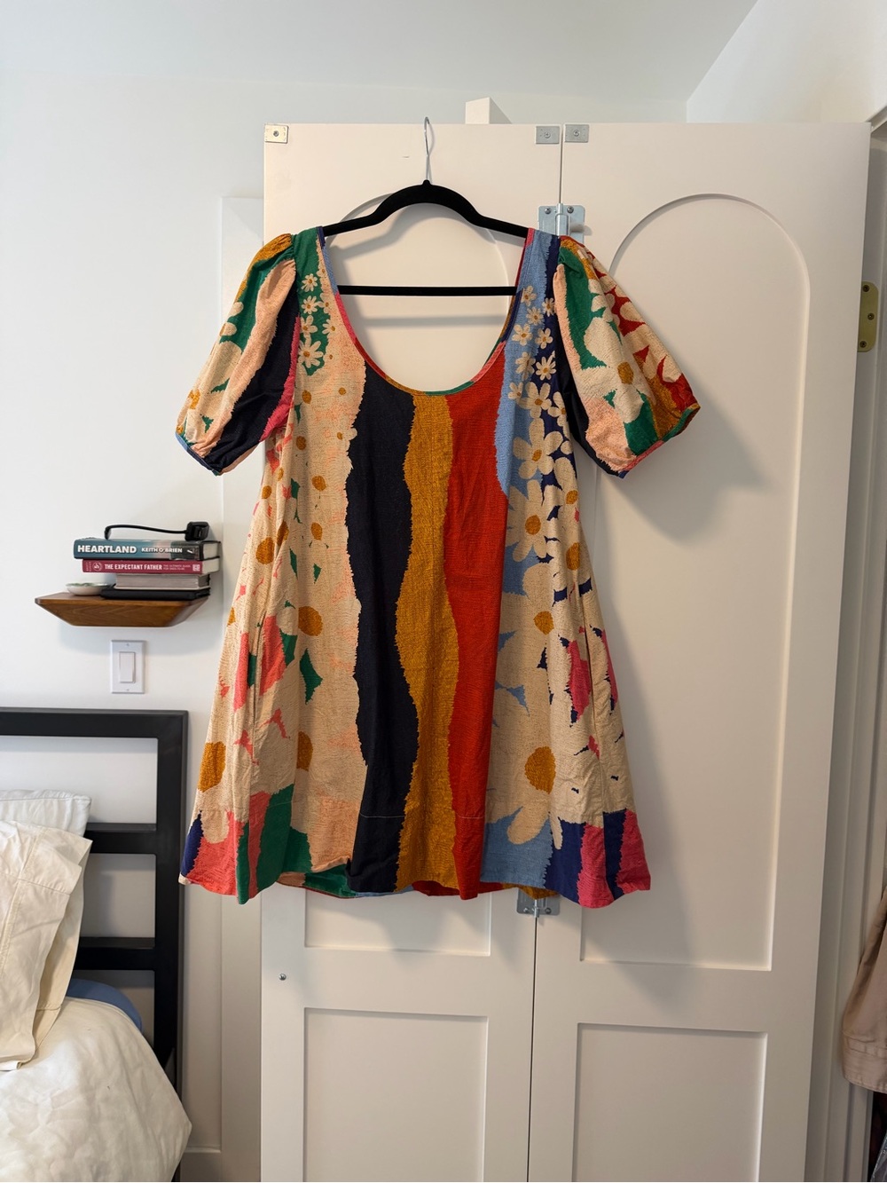 FARM Rio Multicolor Floral Stripe Mini Dress - Red Green Blue Yellow Pink - Picture 3 of 3